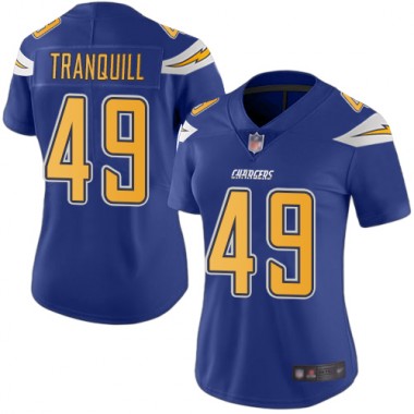 Los Angeles Chargers NFL Football Drue Tranquill Electric Blue Jersey Women Limited  #49 Rush Vapor Untouchable->women nfl jersey->Women Jersey